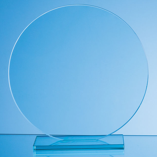 FC266 - 20cm x 10mm Jade Glass Circle Award