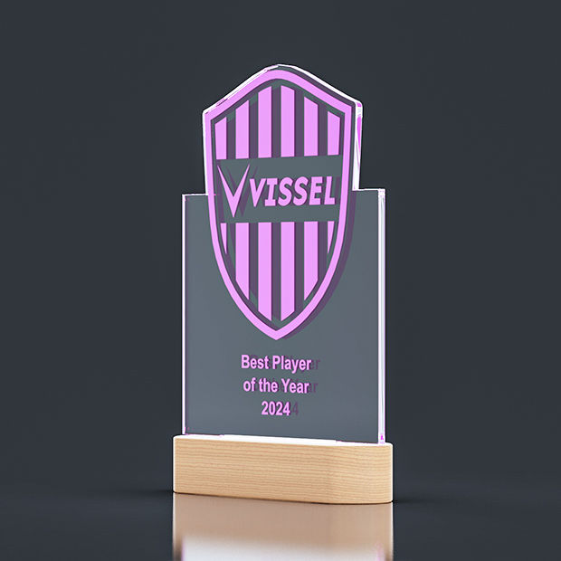 LED104 - multi colour LED wooden base 150 x 30 x 45mm with clear acrylic 150 x 200 x 5mm
