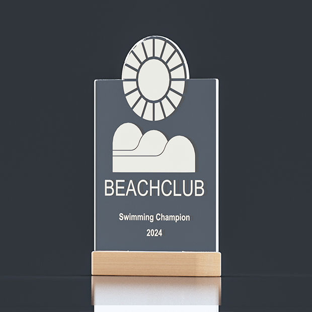 LED106 - warm white LED wooden base 200 x 30 x 45mm with clear acrylic 200 x 266 x 5mm