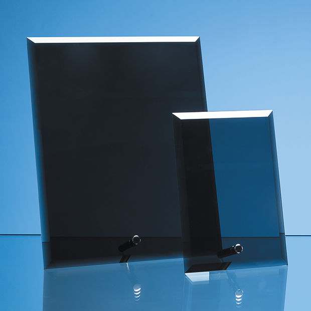 PG230 - 23cm x 18cm x 5mm Smoked Black Glass Rectangle with Chrome Pin