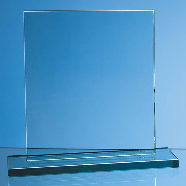 R36 - 20cm x 17.5cm x 12mm Jade Glass Rectangle Award