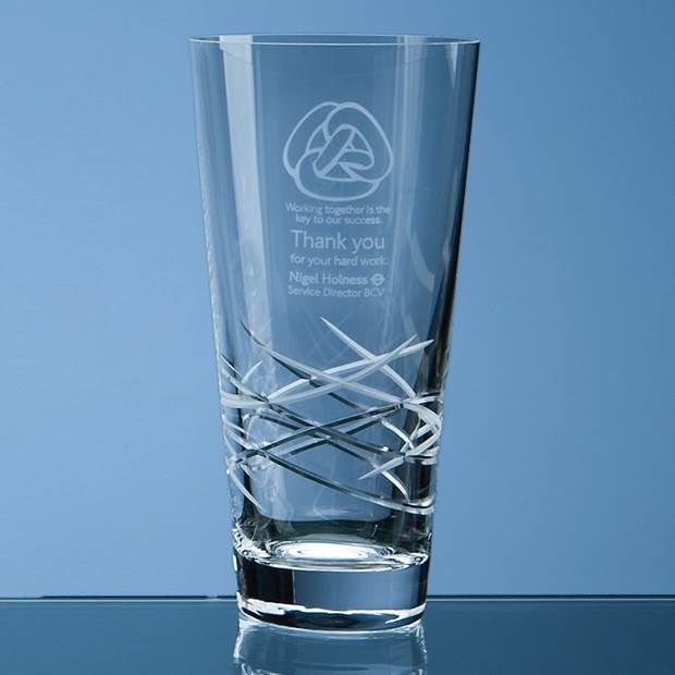 SL124 - 20.5cm Tiesto Cut Conical Vase