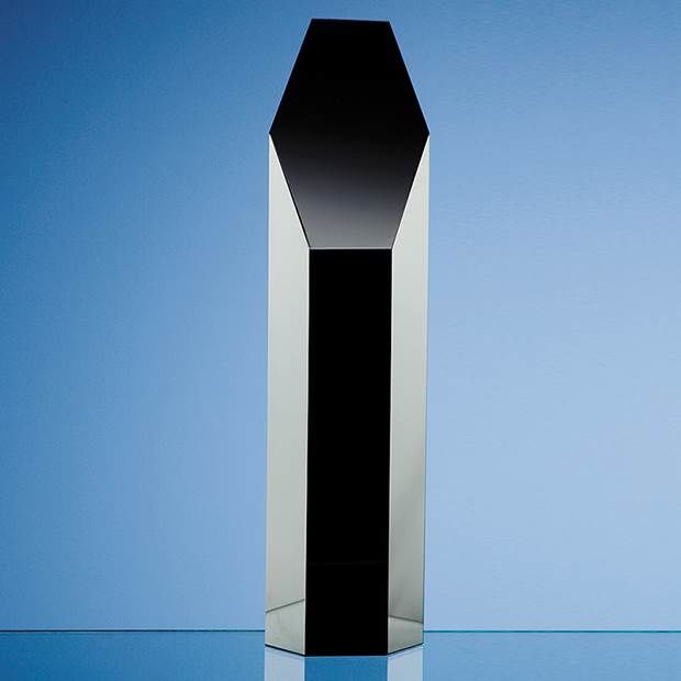 SY2033 - 25.5cm Onyx Black Optical Crystal Hexagon Award