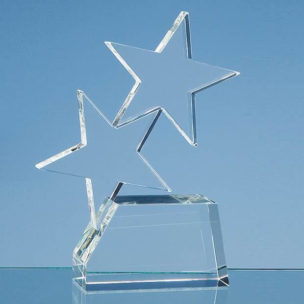 SY2073 - 20cm Optical Crystal Double Rising Star Award
