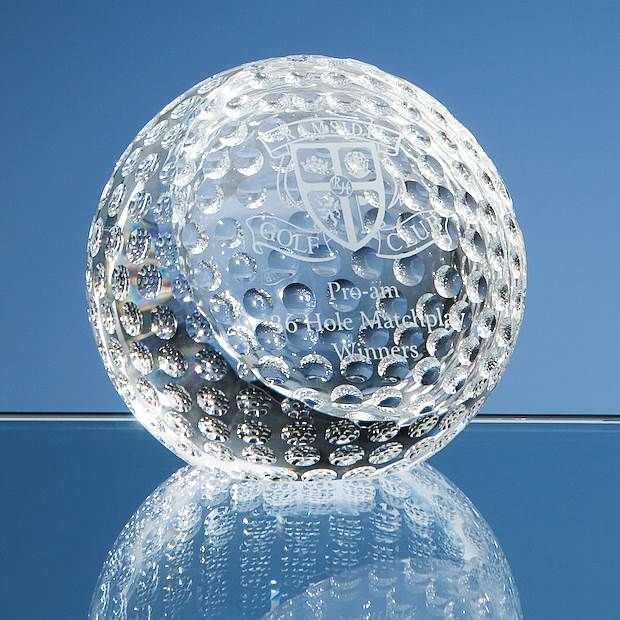 SY2084 - 8cm Optical Crystal Golf Ball Paperweight