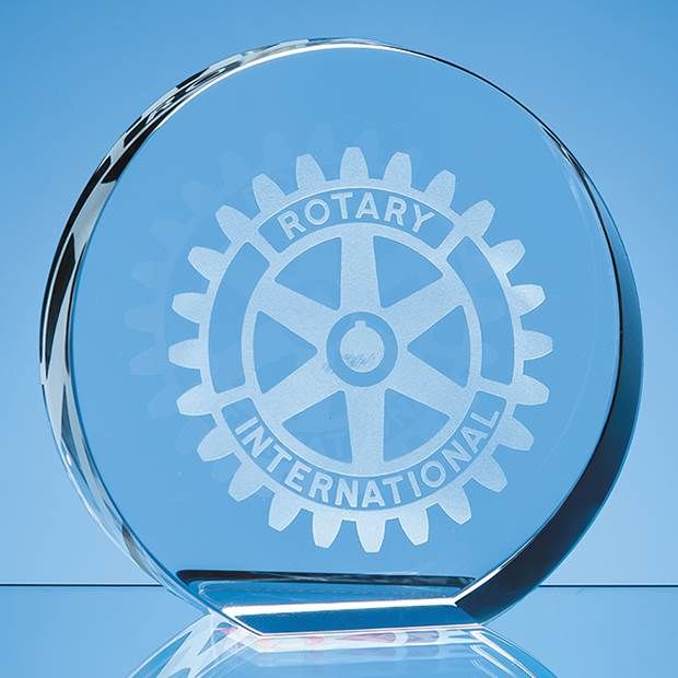 SY5073 - 9cm Optical Crystal Round Stand Up Paperweight