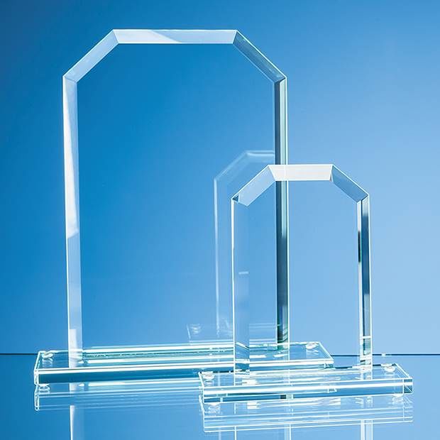 TL37 - 25cm x 17cm x 12mm Jade Glass Bevelled Edge Honour Award