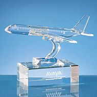 SY4044 - 21.5cm Optical Crystal Airplane Award