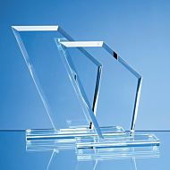 TL43 - 21cm x 18cm x 1cm Jade Glass Bevelled Edge Wing Award