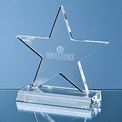 SY1061 - 11cm Optical Crystal 5 Pointed Star on Base Award