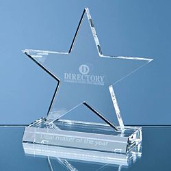 SY1062 - 13cm Optical Crystal 5 Pointed Star on Base Award