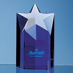 SY2022 - 15cm Sapphire Blue Optic Star Column Award